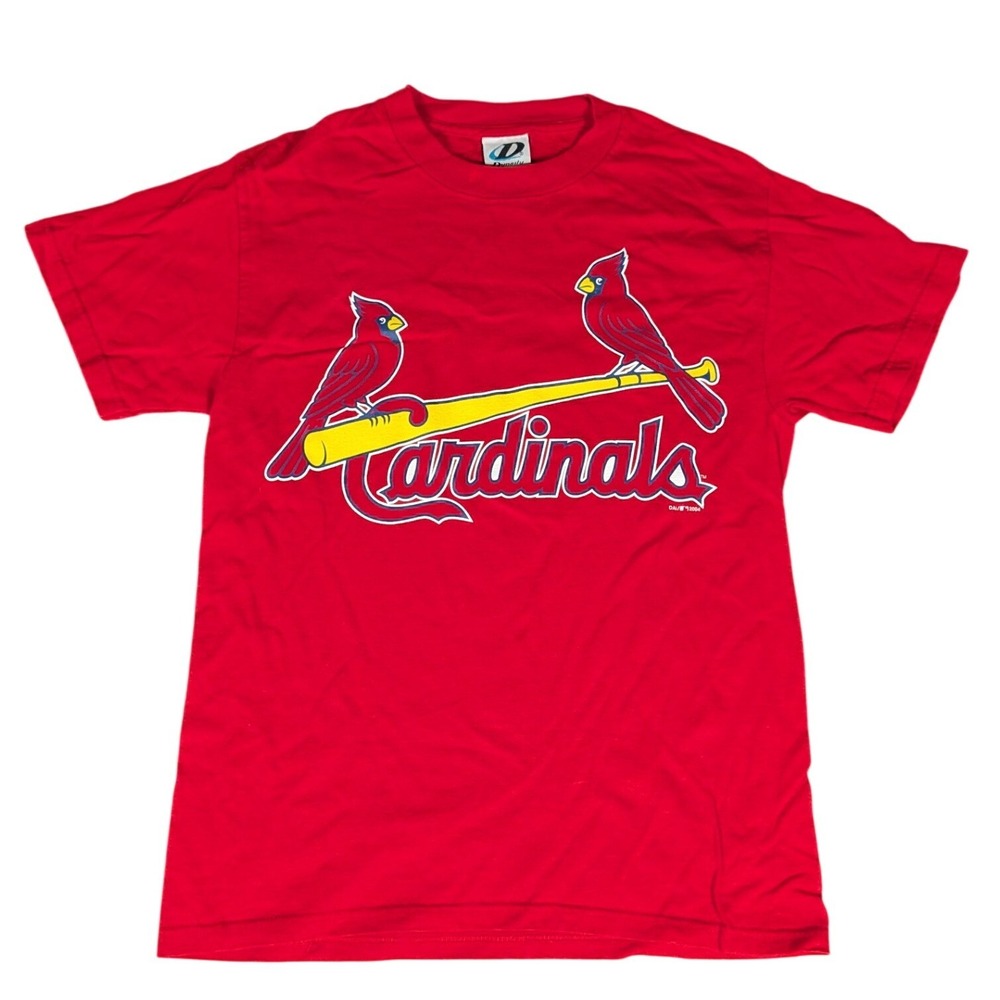 Dynasty St. Louis Cardinals MLB T-Shirt Red Graphic Birds on Bat 2004 Vintage